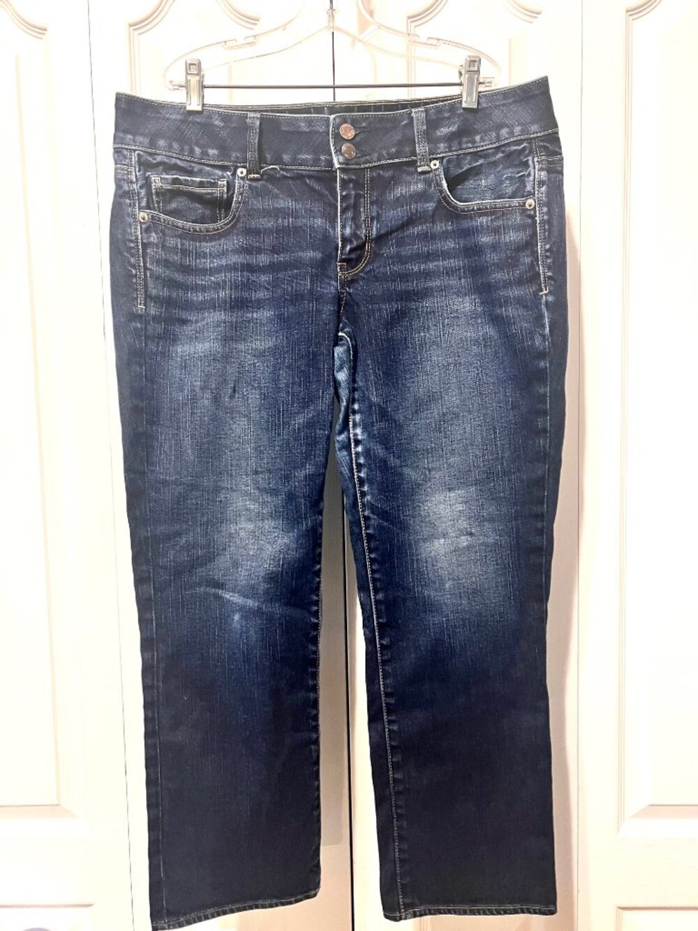 American Eagle Outfitters Artist Women's Blue Stretch Jeans-Size 14-Comfy-Casual